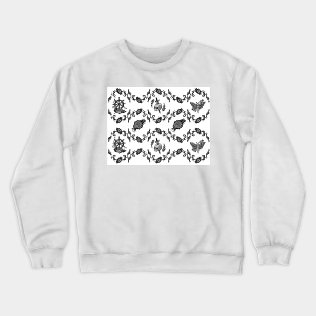 Striped Vine Tattoo Pattern Crewneck Sweatshirt by IrenesGoodies